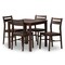 Baxton Studio Lovy Modern Walnut-Finished 5-Piece Dining Set 143-7937 - alternate 1